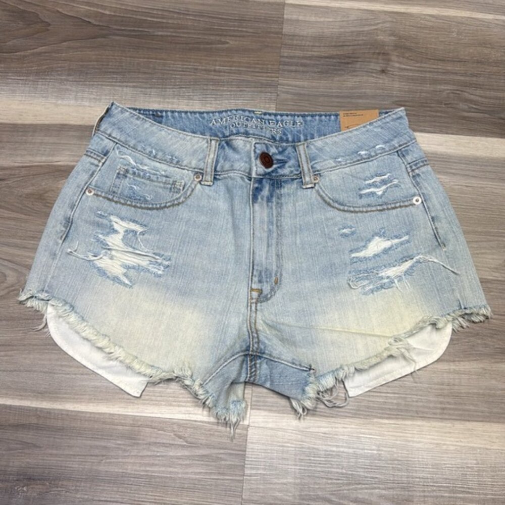 American Eagle high rise festival denim Jean shorts size 6 NWT - Picture 3 of 8